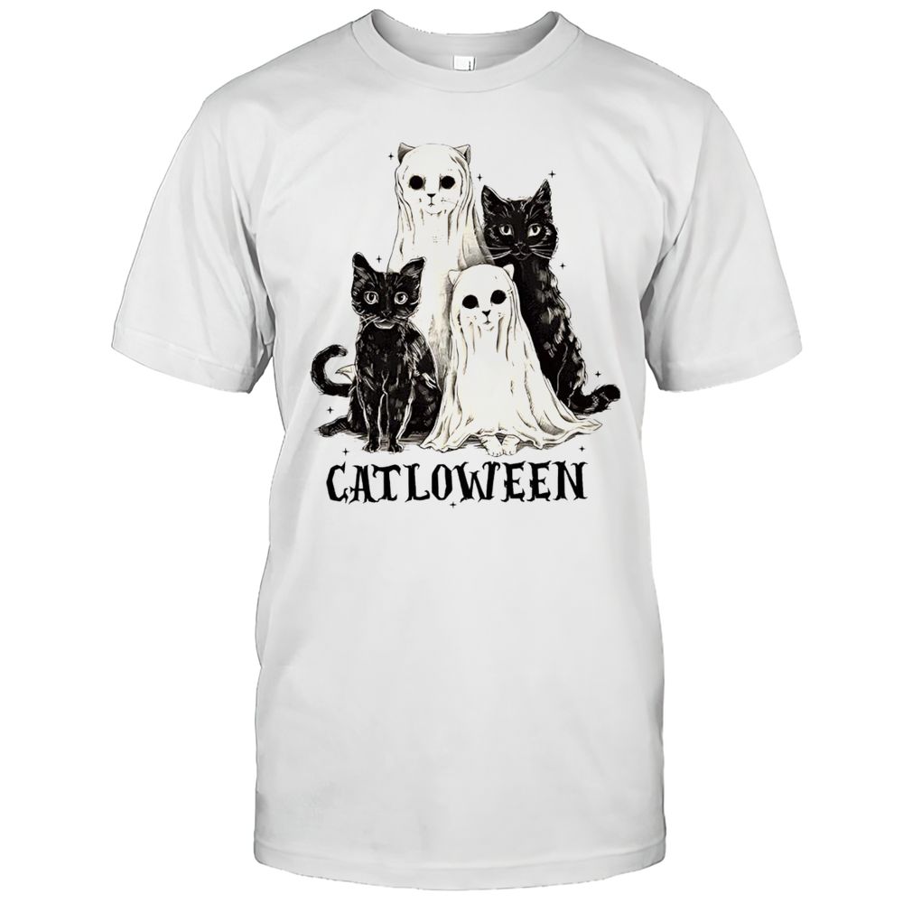 Catloween Ghost Halloween Cat Lovers Shirt