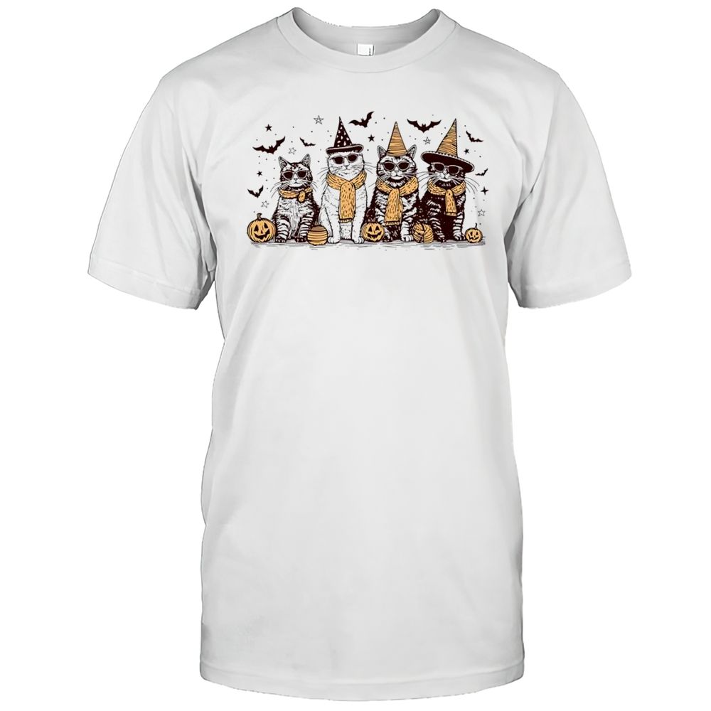 Cats Witchy Cool Halloween Vibes Shirt