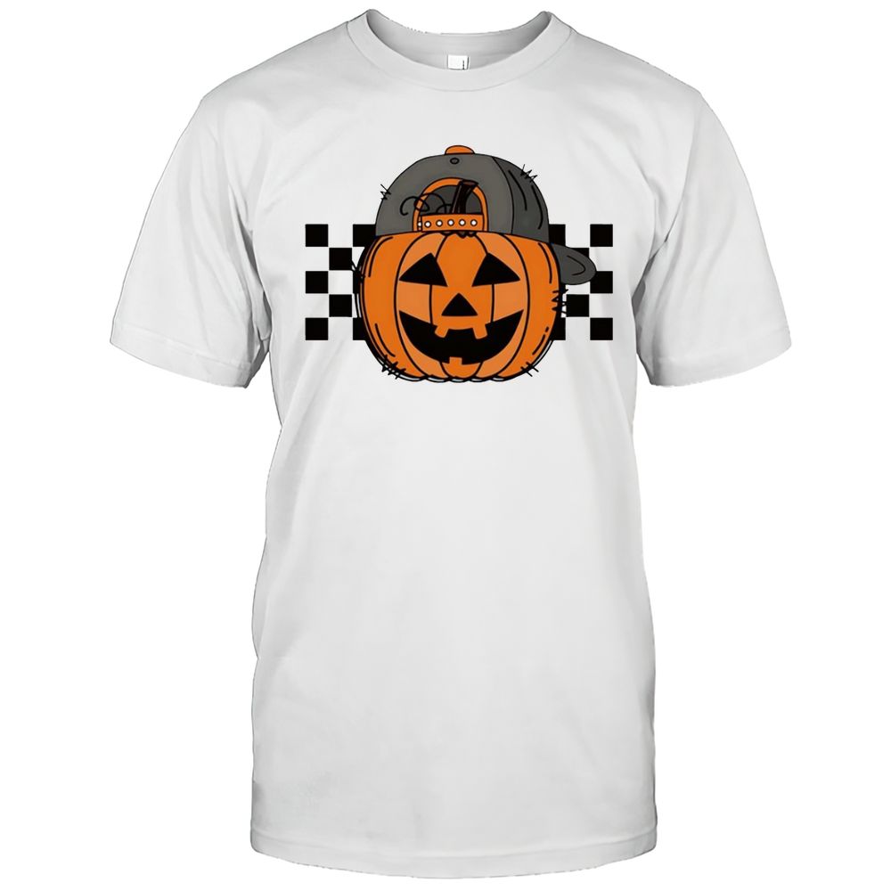 Checkered Pumpkin Cap Halloween