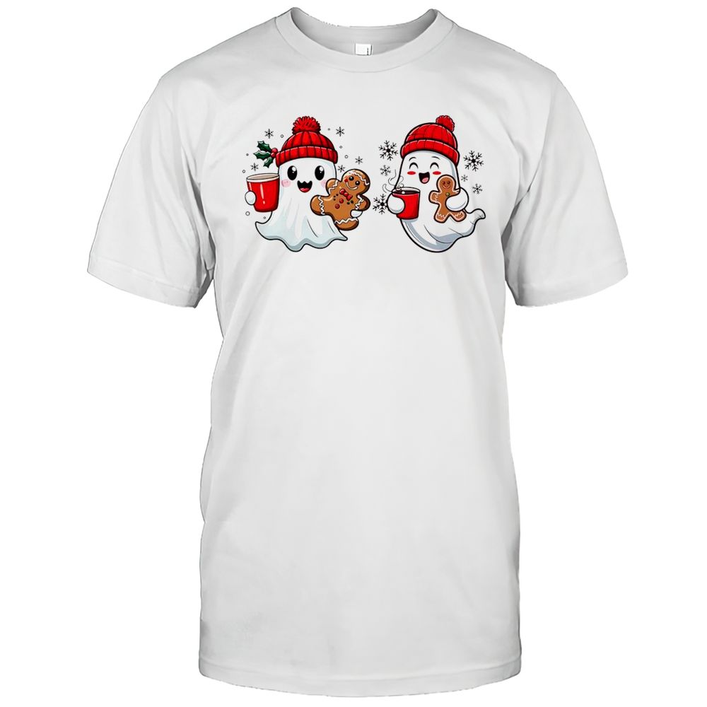 Ghost Gingerbread Santa Christmas Shirt