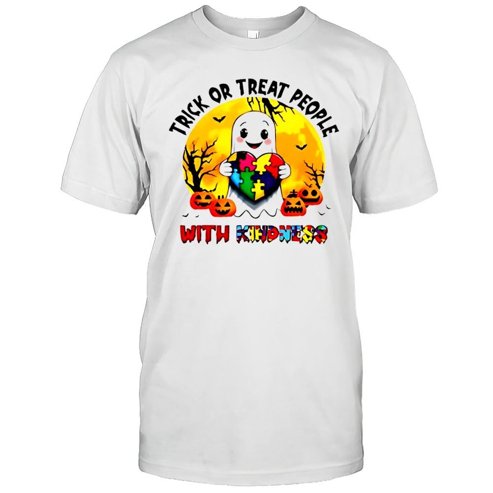 Ghost Trick Or Treat People With Kindness Halloween Shirt